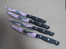 Mossy Oak 4 Piece Camo Steak Knife set Triple Riveted Camo High Carbon