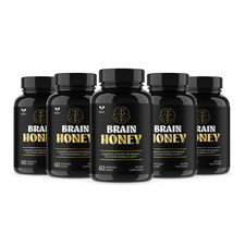 5 Pack Brain Honey Advanced Nootropic Support BrainHoney Pills 300 Capsules
