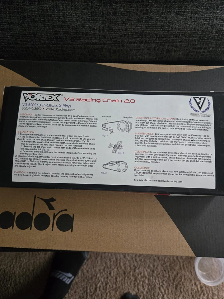 Vortex 520 SX3 V3 2.0 Series Chains Gold 104 G520SX3-104 - Image 2 of 3