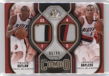 2009 SP Game Used Combo Materials 95/99 Travis Outlaw Jerryd Bayless Patch 1e2l