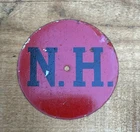 Vintage Original 1950S NH NEW HAMPSHIRE State Border Trail Marker Red Tin Sign