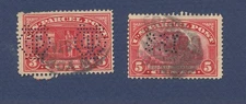 USA - Scott Q3 & Q5 - used with perfins - Parcel Post