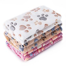 1 Pack 3 Blankets Super Soft Fluffy Premium Fleece Pet Blanket Flannel Paw Pr...