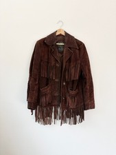 70's Western Wear Sears suede leather fringe jacket size M 12-14 