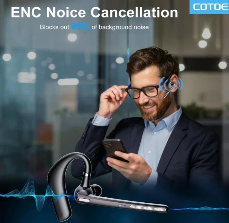 Auricular Bluetooth V5.3 inalámbrico con micrófono y estuche de carga 500 mAh Foto 2 de 4