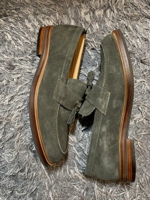 Brooks Brothers Mens Suede Bellmore Tassel Loafers Ortholite Dark