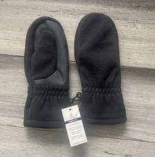 Land  s End boys girls FLEECE WINTER MITTENS black knit CUFFS S