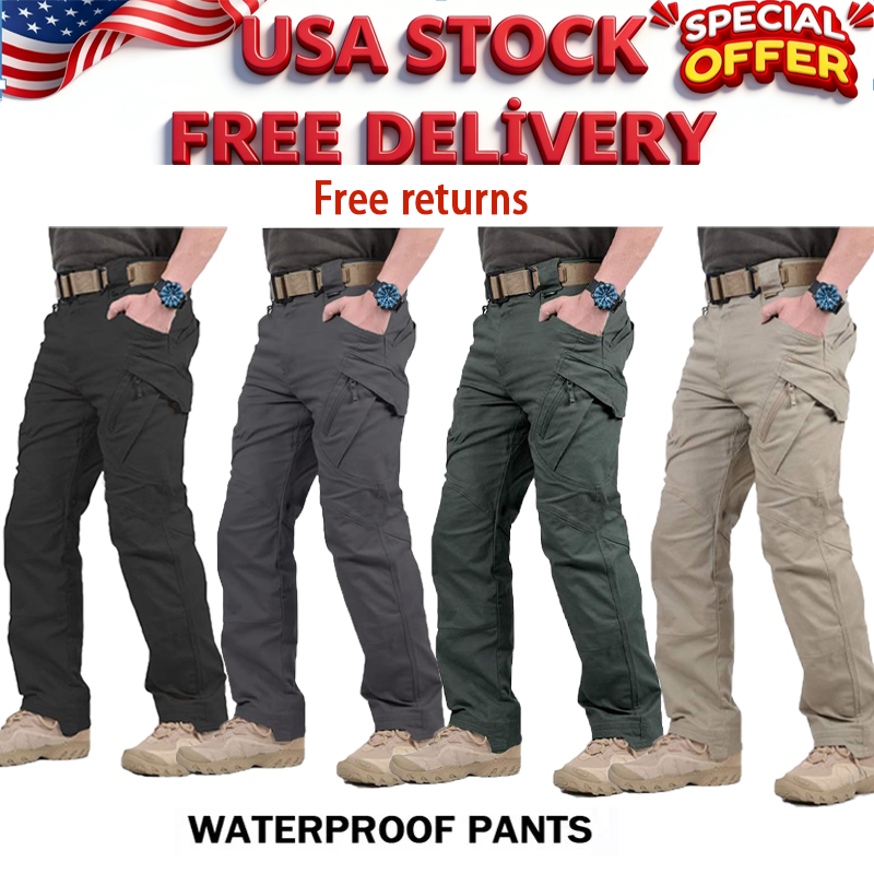 Men Cargo Pants Soldier Straight-fit Tactical  Work Combat Trousers Outdoor AA