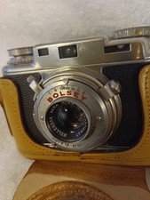 Vintage Bolsey 35mm Camera W/Original Case  Flash Gun