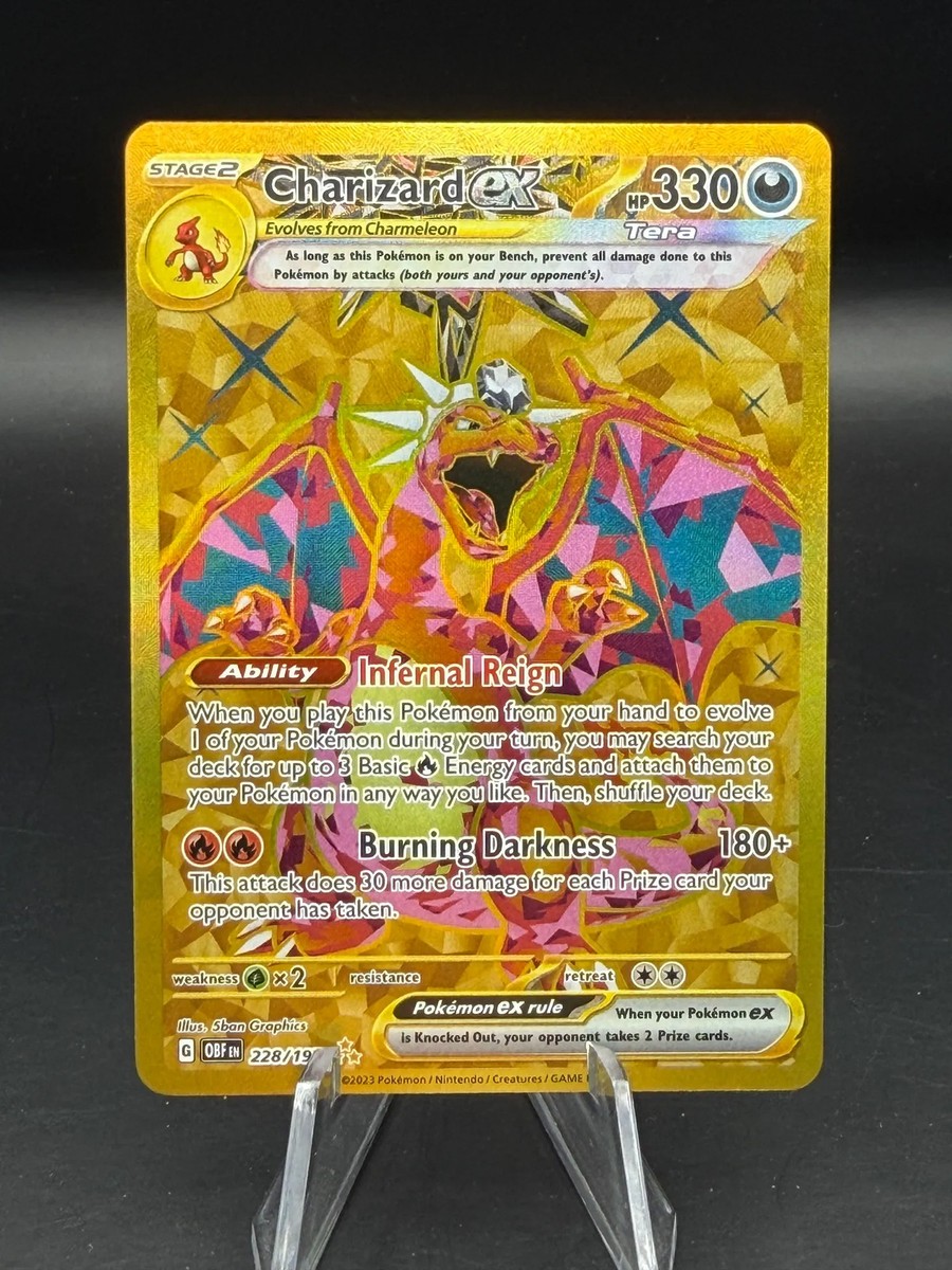 Pokemon 2023 Obsidian Flames Charizard EX Hyper Rare Gold #228/197