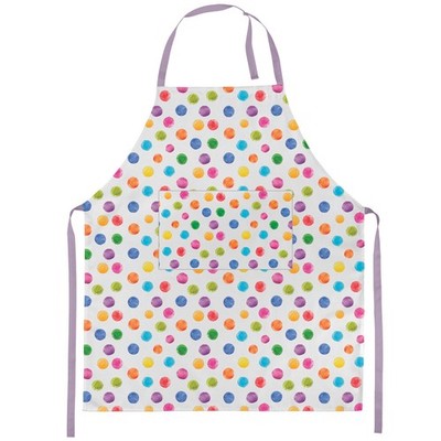 Küchenschürze Grillschürze 70x85cm bunte Punkte Apron Polka dots white