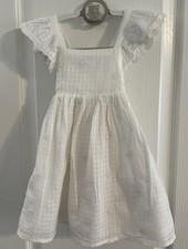 Cat &Jack 18 Mo White Eyelet Cotton, Sundress Lined With Bloomers