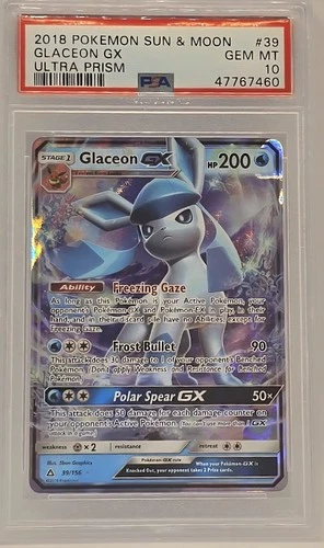 Glaceon GX PSA 10 – Ultra Prism #39 – Sun & Moon (2018)