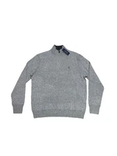 Polo Ralph Lauren Washable Cashmere Regular Fit Quarter Zip Mock Neck Sweater L