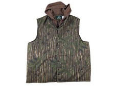 VTG Realtree Camo Vest Hooded Bass Pro Shops Size Large