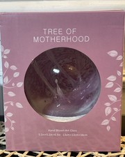 Tree Of Motherhood Hand Blown Art Glass Ornament / Pink Swirl Design New In Box