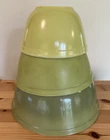 Vintage Pyrex 3-Piece Set Verde Green Nesting Mixing Bowls 401 402 403 VGUC