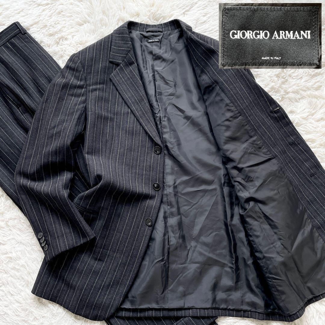 Giorgio Armani BORGO21 セットアップスーツ　BLACK GIORGIO ARMANI BORGO21 Suit Set with Black Tag and Black Stripes
