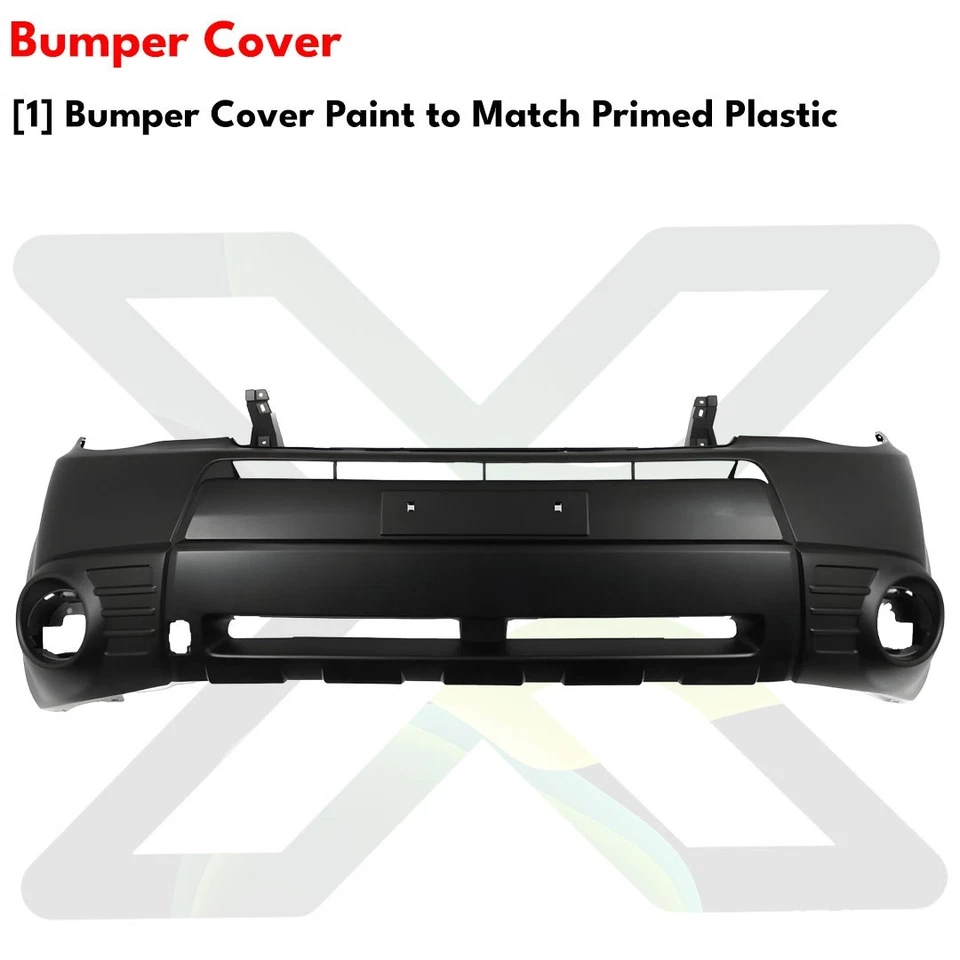 Front Bumper Cover Prime Plastic & Fog Lights Kit For 2009-2013 Subaru Forester Foto 4 de 4