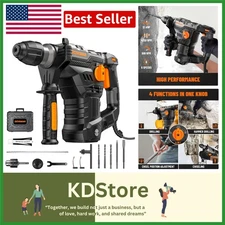 12.5Amp Rotary Hammer Drill - Safety Clutch, Vibration Control & Accessories
