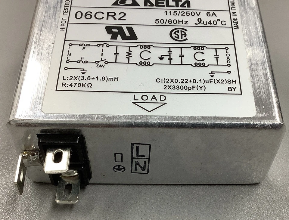 Delta 06CR2 115/250V 50/60Hz 6A EMI Filter (B563) - Image 2 of 4