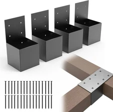 4 Pack Pergola Brackets 4x4 (Actual: 3.5x3.5 Inch) Rafter Post for Deck Railing