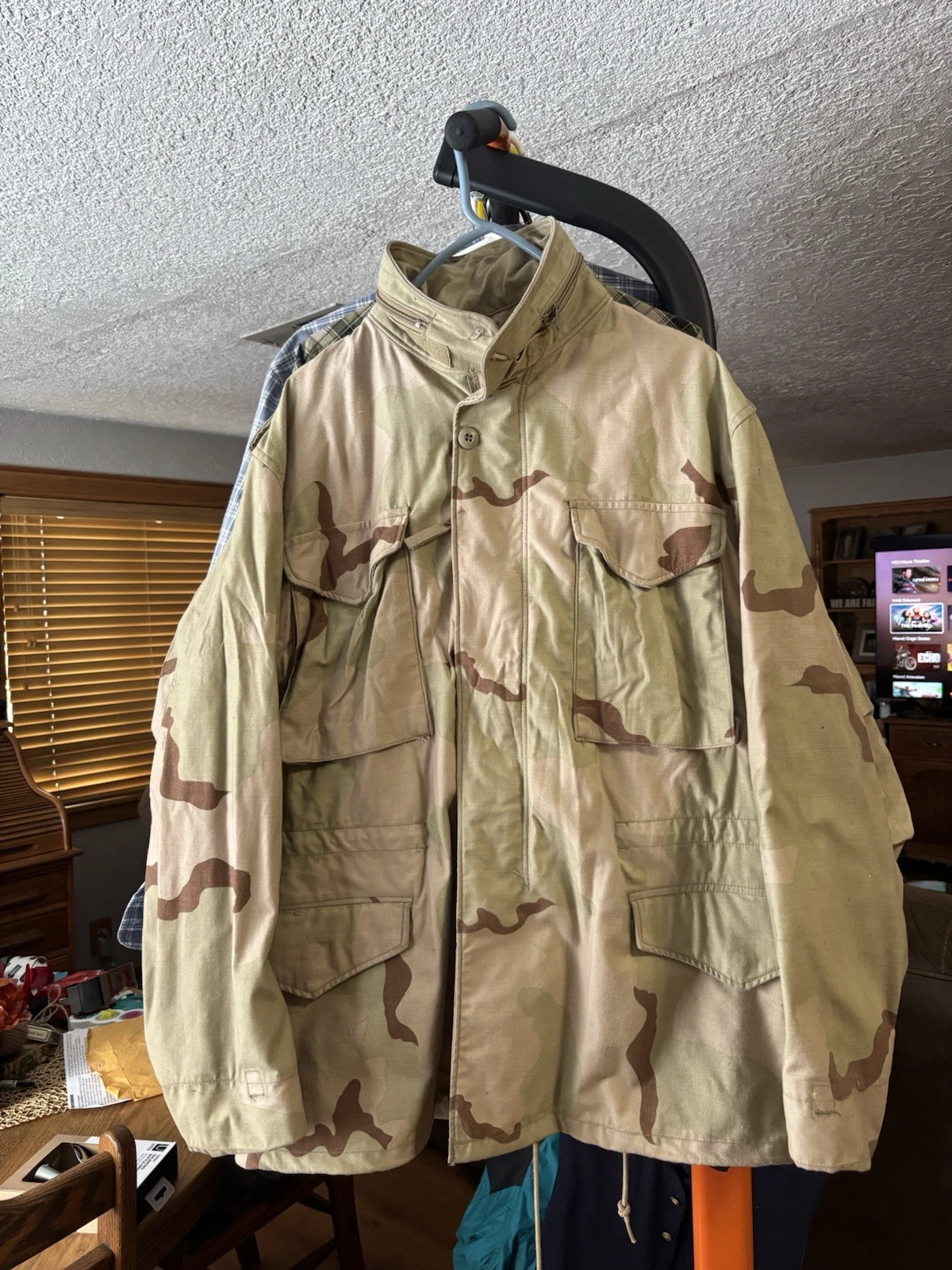 Vintage 90s Desert Storm M65 Cold Weather Jacket Desert Camo Large Long Rare