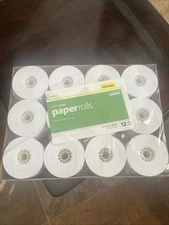 OFFICE MAX 12 Bond Paper Rolls 2 1/4" x 130 ft Factory Sealed
