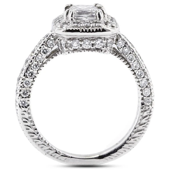 TIFFANY & CO. Anello 2 98 ct E SI1 cuscino diamanti naturali certificati oro 18 kt aureola pietra laterale