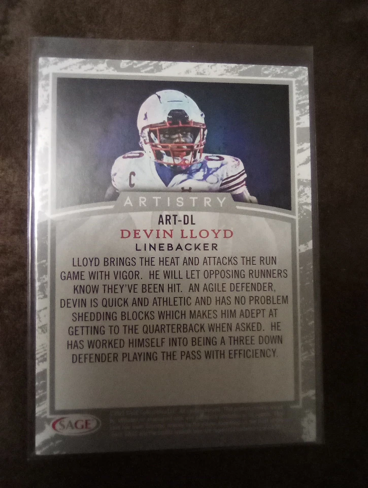Devin Lloyd 2022 Sage Artistry Insert #ART-DL Jaguars Utah - Image 2 of 2