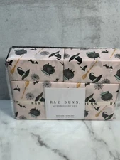 Rae Dunn Halloween Cauldron Bat Broom Witch Hat Spider Web Queen Sheet Set Pink