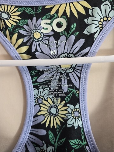 NWT Women's SO The Sporty Crop Tank Top Floral Print Size Medium - Picture 2 of 3