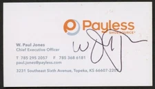 Paul W. Jones signed auto Executive Officer Payless Shoes Business Card BC070