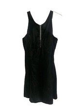 Vtg 90's Gunne Sax Jessica McClintock Black Velvet Sleeveless Dress Sz9/10