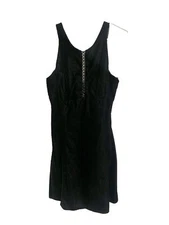 Vtg 90's Gunne Sax Jessica McClintock Black Velvet Sleeveless Dress Sz9/10