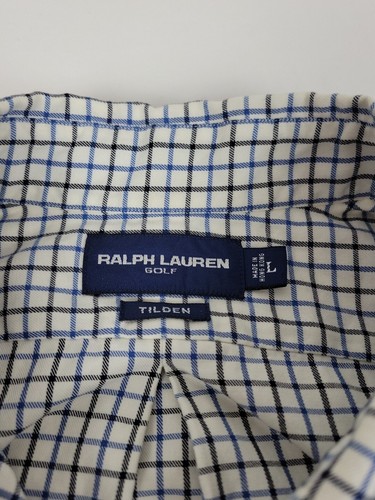 Camicia uomo Ralph Lauren Golf Tilden taglia L check, cavallo blu, twill abbottonato - Foto 4 di 10