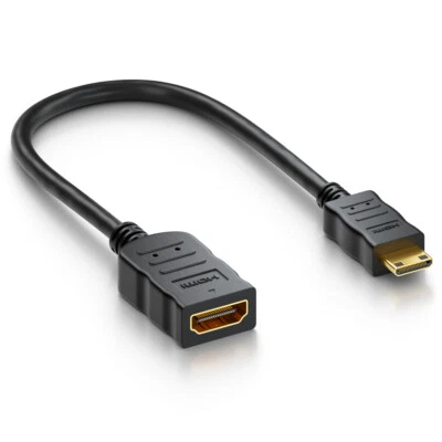 deleyCON Mini HDMI Portsaver Adapter Kabel 4K UHD 2160p Mini HDMI auf HDMI Kabel