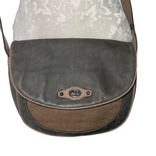 Goldpfeil Crossbody Bag Vintage Leather Convertible Two Tone Green Brown Saddle