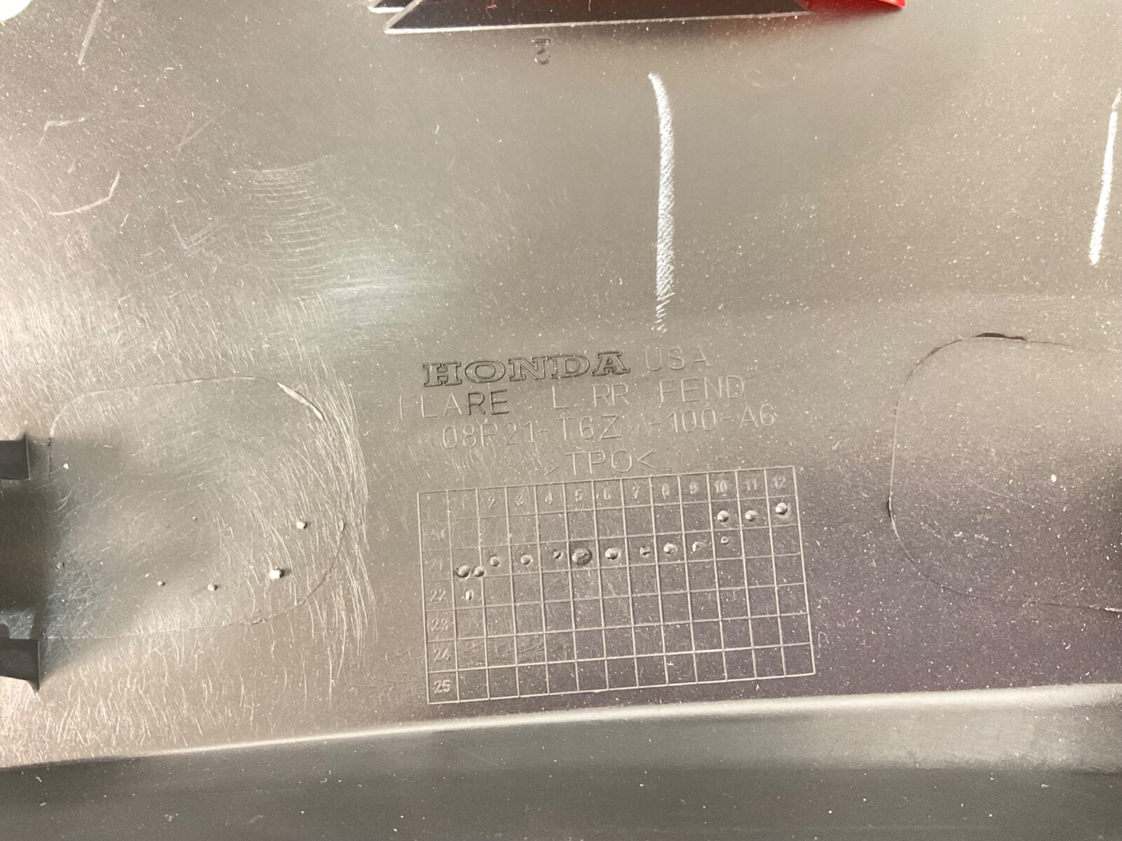 20202022 Honda Ridgeline rear left side fender flare TEXTURED 08P21