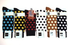Men's Dress/Casual Socks Black, White, Red, Brown, Cream Gold Polka Dots
