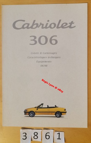 PEUGEOT 306 CABRIOLET 1.8 2.0 Prospectus + techniques 16+6 pages Fr 6/1998 - Imagen 12 de 14