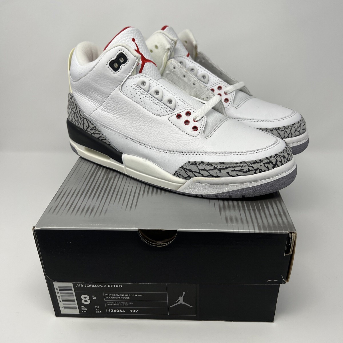 NEW Jordan 3 Retro White Cement Size 8.5 2003 | eBay display picture 2