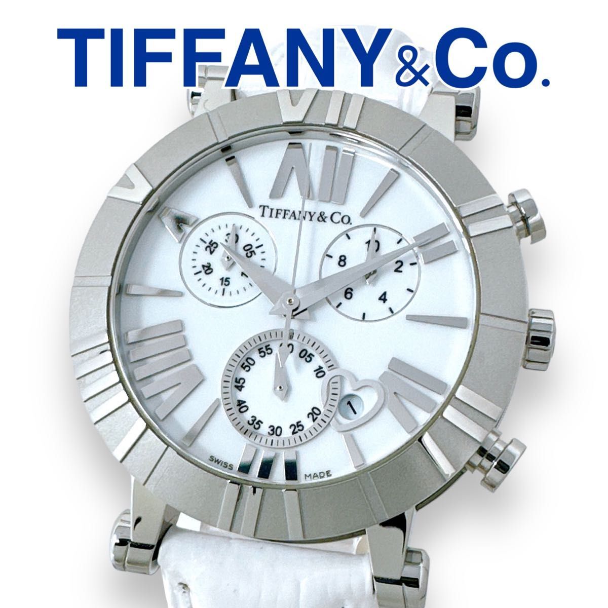 Tiffany Atlas Z1301 Quartz White Women s TIFFANY Co. Chronograph Date Watch in