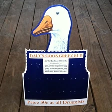 Original Vintage 1920s GOOS GREEZ RUB COUNTER TOP PHARMACY RX MEDICAL Display