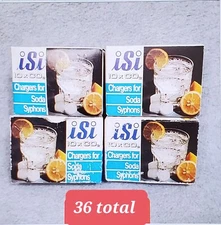 iSi CO2 Soda Chargers 3X10Pks+6 36-TOTAL For Soda Siphons NOS Made in Austria