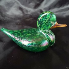 Vines Studio Duck Art Glass-Signed Vines  Mt. Saint Helens Ash Glass Paperweight
