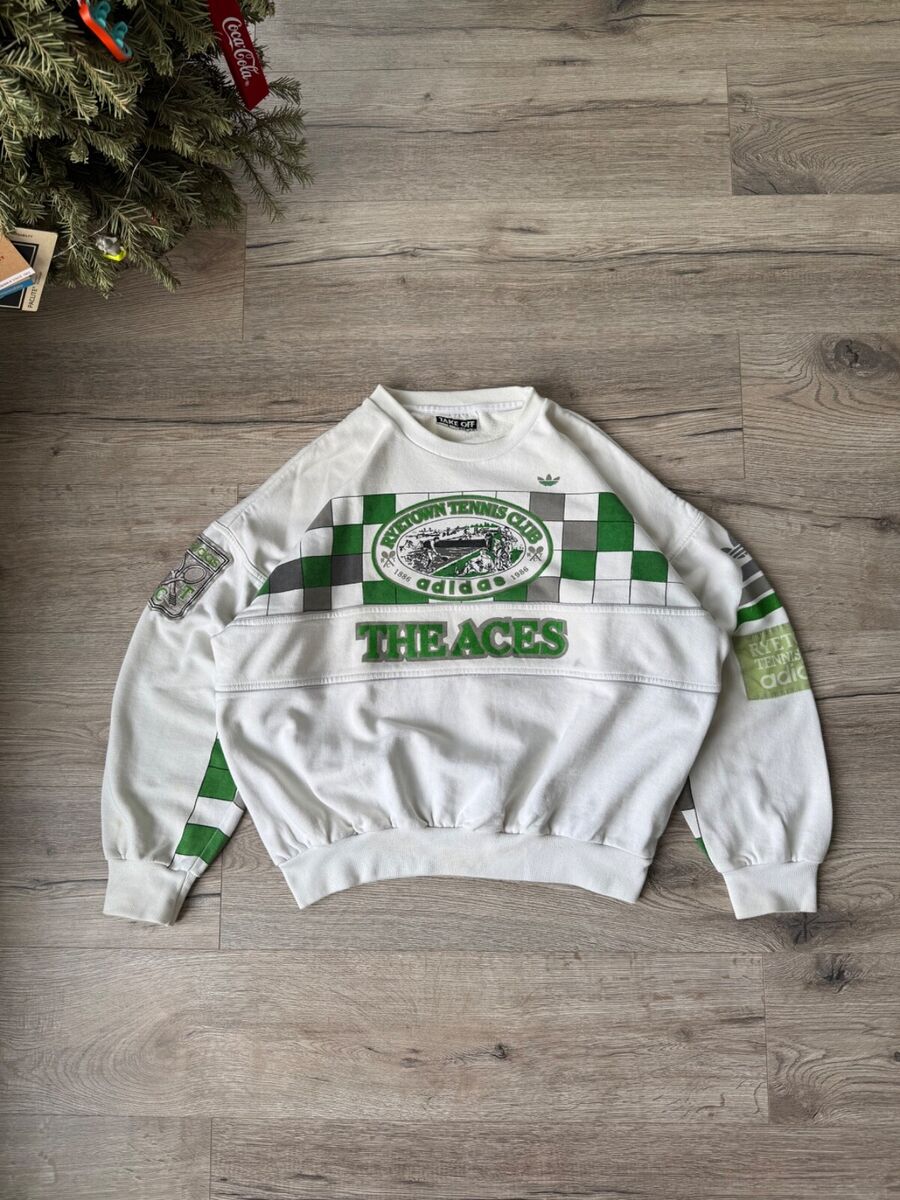 Adidas 80's Ryetown Tennis Club Take Off The Aces Sweatshirt Adidas 80's Ryetown Tennis Club Take Off The Aces Sweatshirt