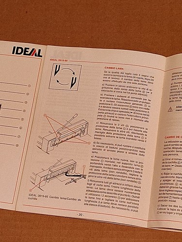 Ideal 3915-95 Guillotine Papierschneider Bedienungsanleitung Manual Germany 1995 - Bild 5 von 8