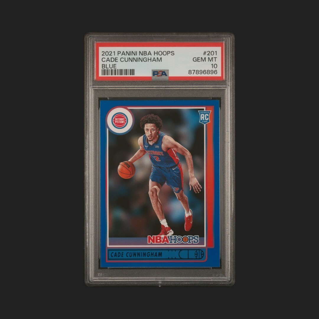2021-22 CADE CUNNINGHAM Panini NBA Hoops BLUE #201 RC PSA GEM MINT  10 Pistons
