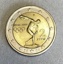 H20 – 2 euro Moneta okolicznościowa Ateny 2004 Igrzyska Olimpijskie Dyskus Grecja